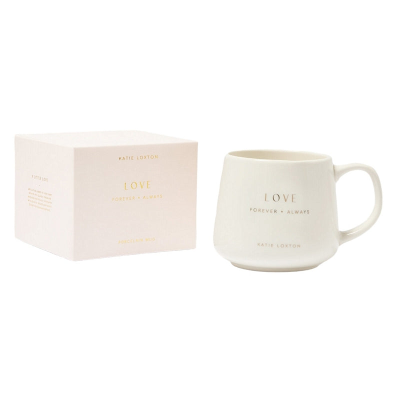 Katie Loxton Porcelain Mug Love KLCW137 front with box