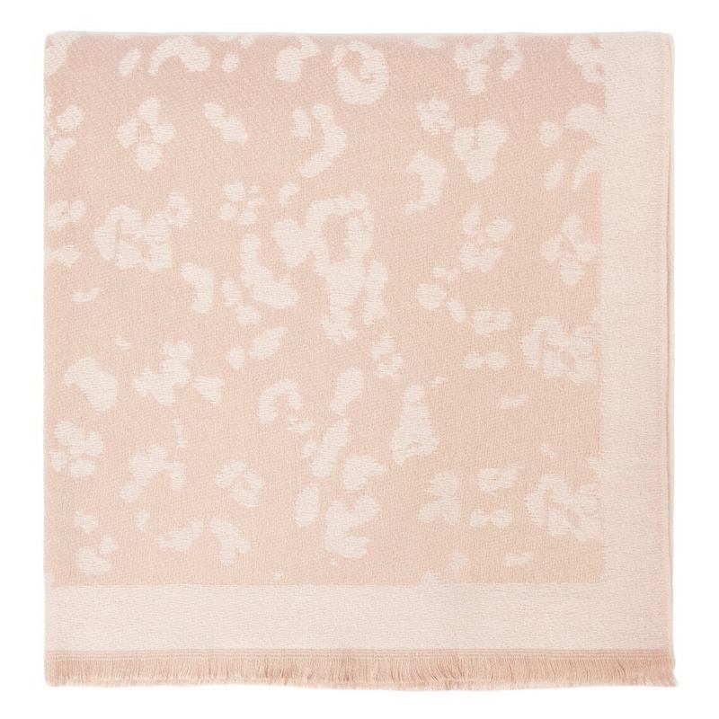 Katie Loxton Printed Blanket Scarf in Pink And Off White KLS576 folded
