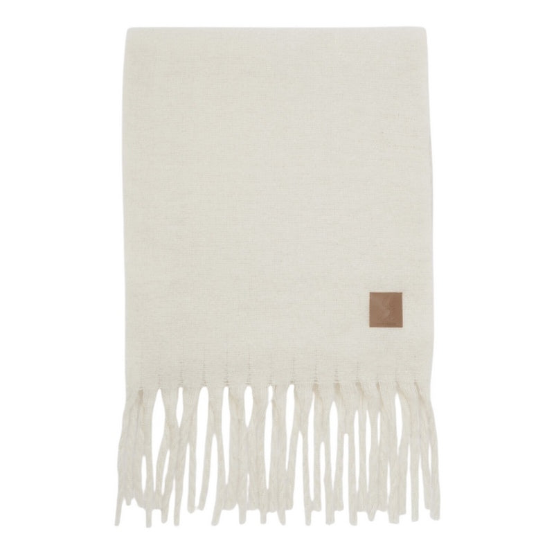Katie Loxton Recycled Tassle Scarf in Off White KLS724 folded