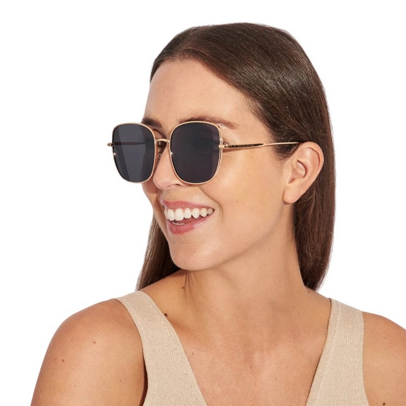 Katie Loxton Sahara Sunglasses in Gold KLSG049 on model