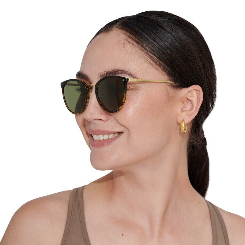 Katie Loxton Santorini Sunglasses in Black Tortoiseshell KLSG065 on model