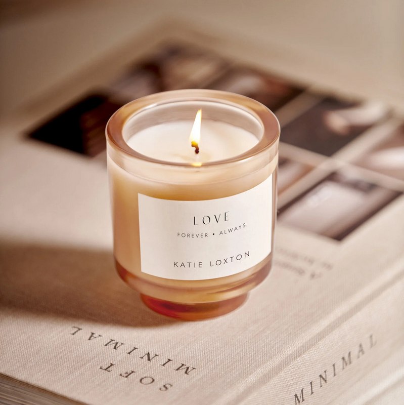 Katie Loxton Sentiment Candle Love Peach Rose And Sweet Mandarin KLC359 lifestyle