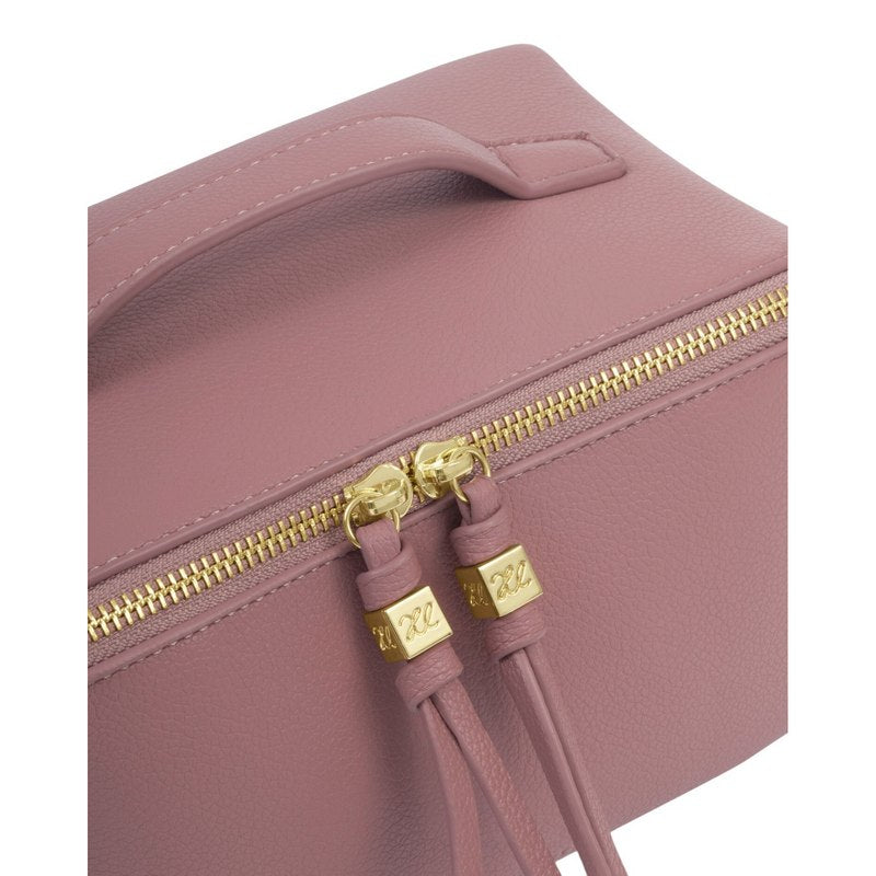 Katie Loxton Soho Makeup and Wash Bag Medium Deep Rose KLB4302 zip detail