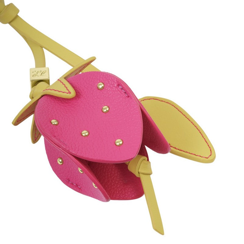 Katie Loxton Strawberry Bag Charm Chartreuse Magenta KLB4597 detail