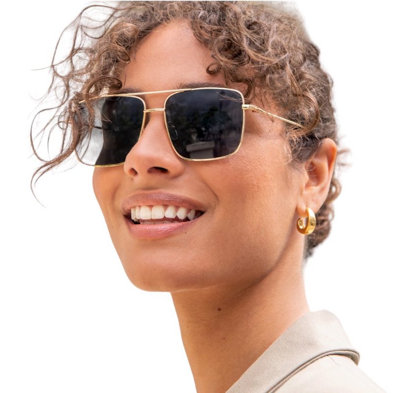 Katie Loxton Sunglasses Marseille in Gold KLSG057 on model