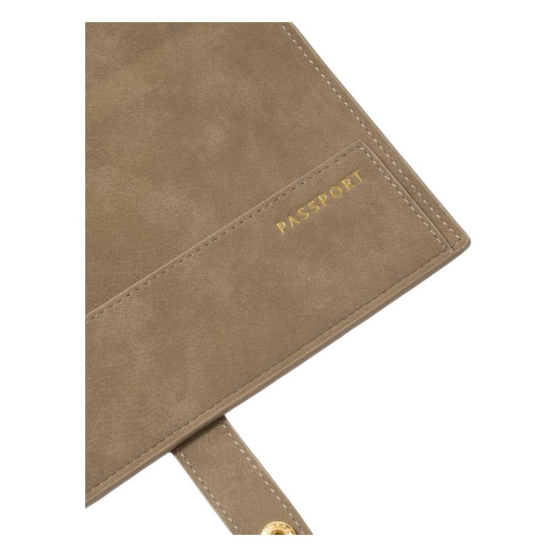 Katie Loxton Travel Wallet Adventure Awaits Taupe Suedette KLB4544 inside passport detail
