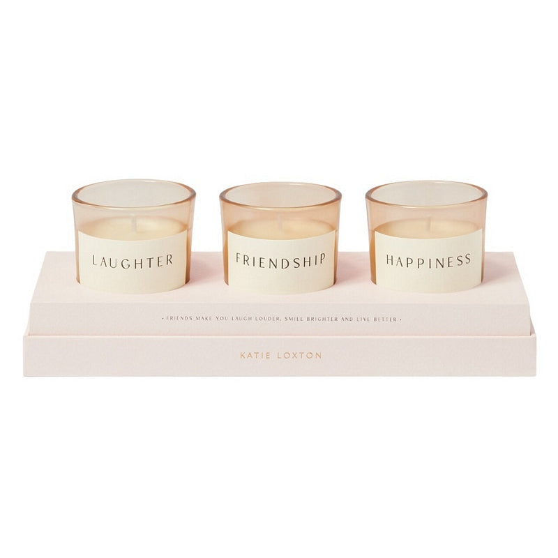 Katie Loxton Trio Votive Candle Set Friendship KLC364 front