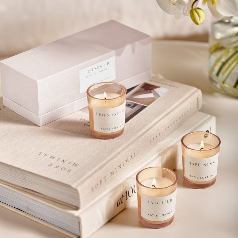 Katie Loxton Trio Votive Candle Set Friendship KLC364 lifestyle