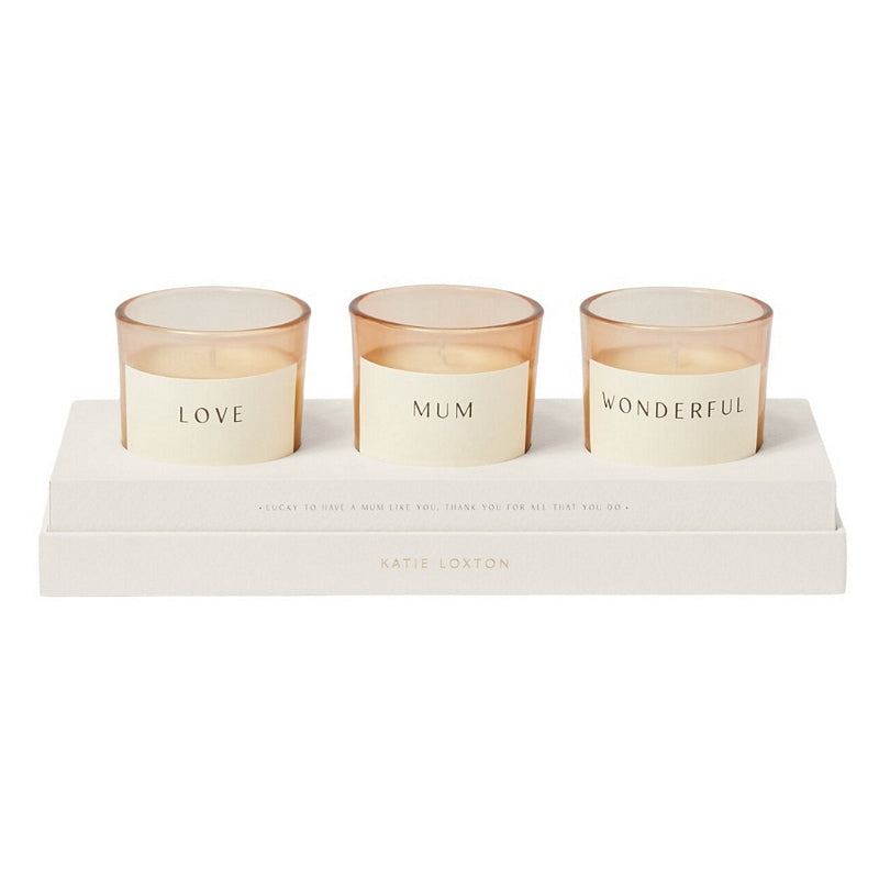 Katie Loxton Trio Votive Candle Set Mum KLC367 front