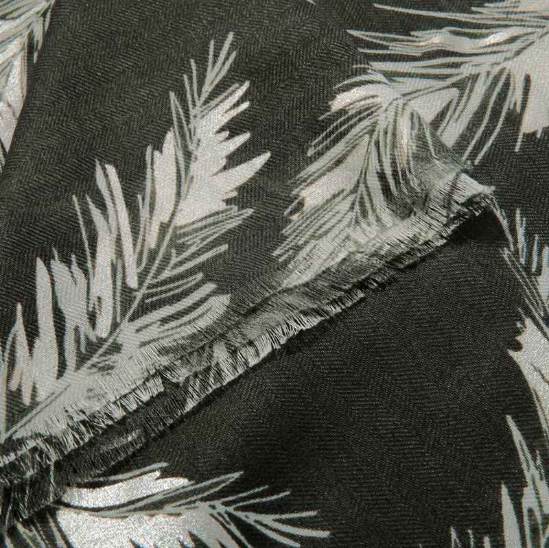 Katie Loxton Winter Fir Metallic Scarf in Graphite & Silver KLS507 fabric detail