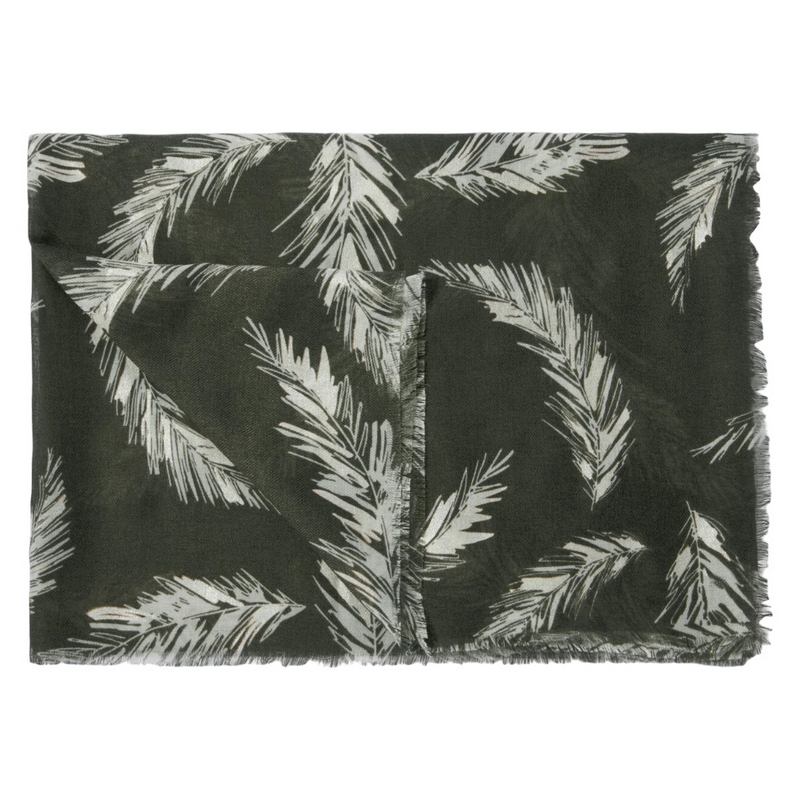 Katie Loxton Winter Fir Metallic Scarf in Graphite & Silver KLS507 folded