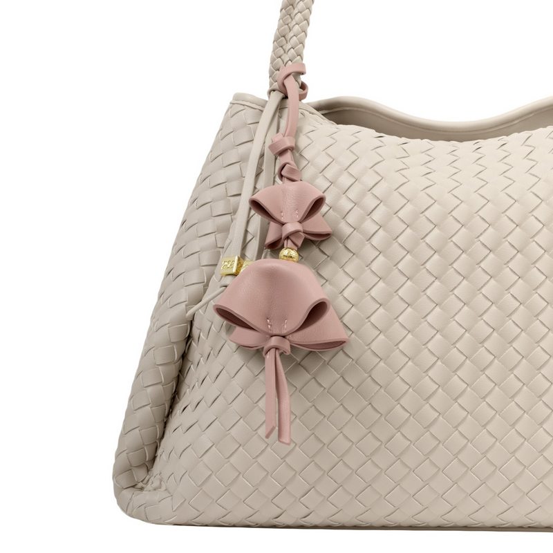 Katie Loxton Tulip Bag Charm Pink Heather KLB4599 on bag