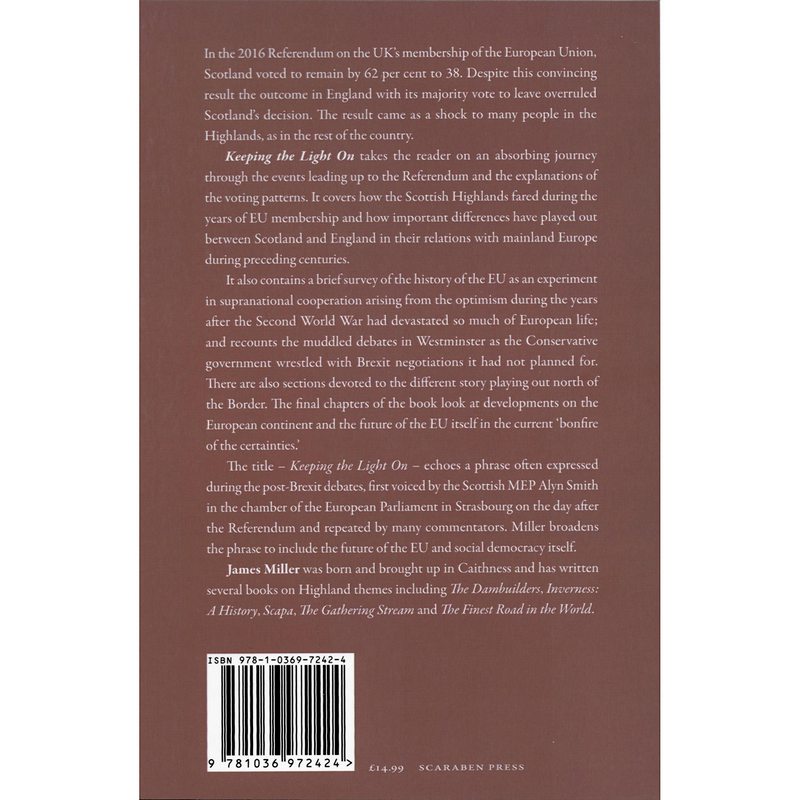 Keeping The Light On by James Miller Paperback Book rear