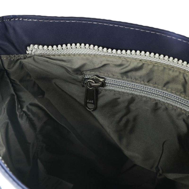 Kennington Recycled Nylon Crossbody Medium Midnight Blue open