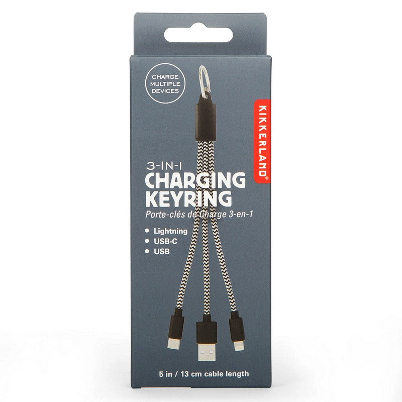 Kikkerland 3-in-1 Charging Keyring US252 box front