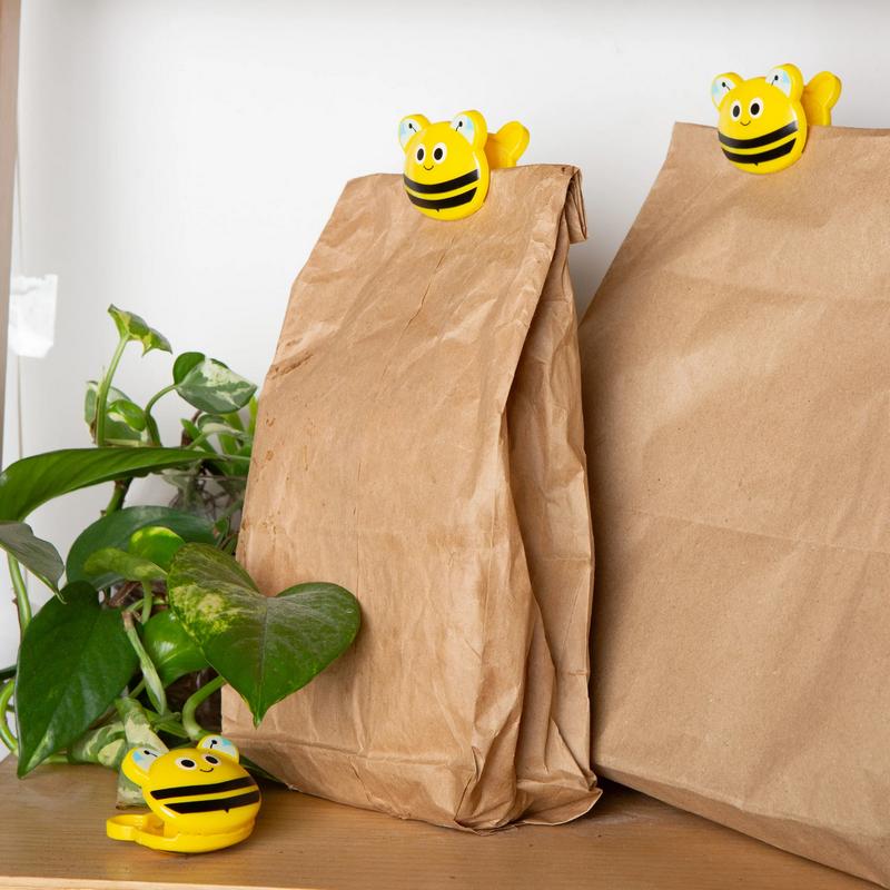 Kikkerland Bee Bag Clips Set of 6 lifestyle