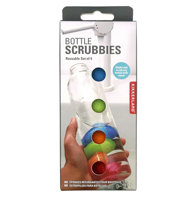 Kikkerland Bottle Scrubbies Set of 4 CU274 packaging