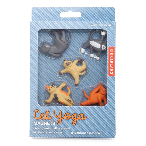 Kikkerland Cat Yoga Magnets MG89 packaging