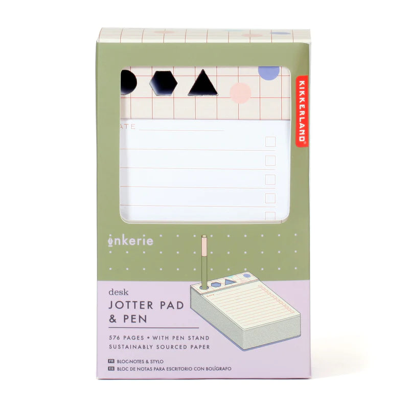 Kikkerland Desk Jotter Pad & Pen INK06-F in packaging