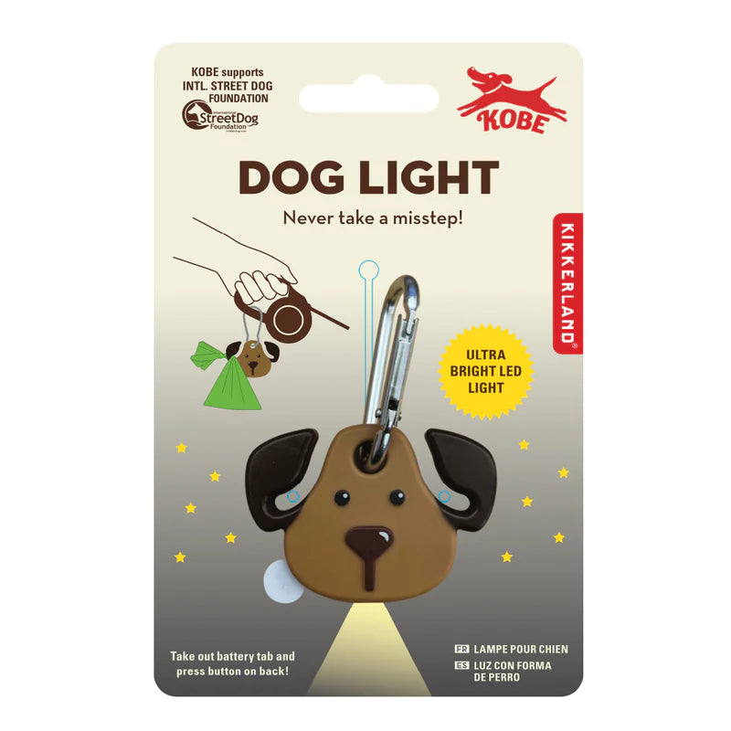 Kikkerland Dog-shaped LED Light & Poop Bag Holder DIG29 packaging