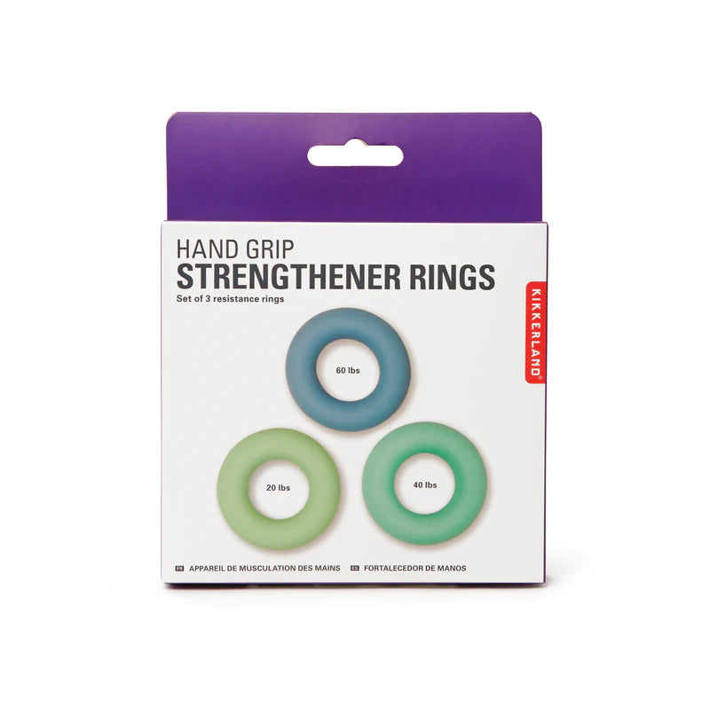 Kikkerland Hand Grip Strengthener Rings FT02 box