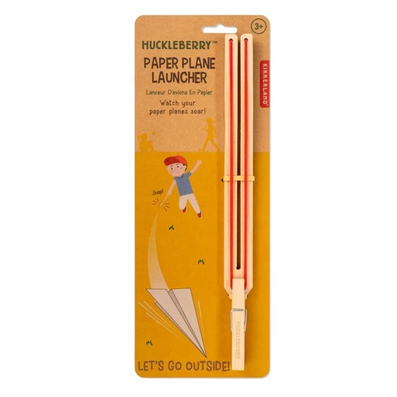Kikkerland Huckleberry Paper Plane Launcher HB40-F packaging
