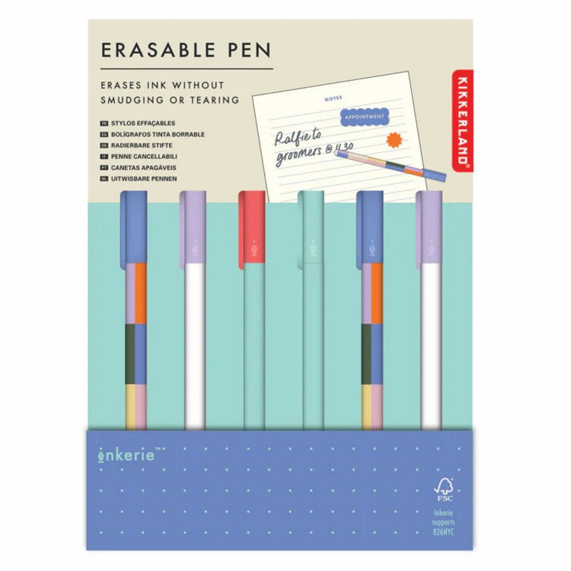 Kikkerland Inkerie Erasable Pens INK17-A display