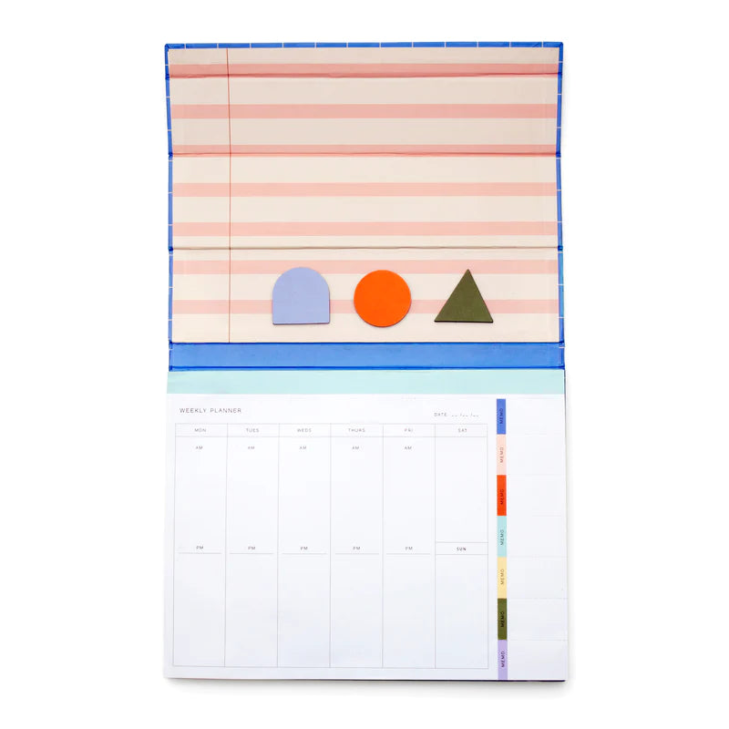 Kikkerland Magnetic Weekly Desk Planner INK05 open flat