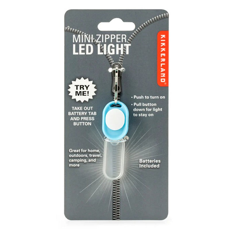 Kikkerland Mini Zipper Light FL45-A-EU blue on pack