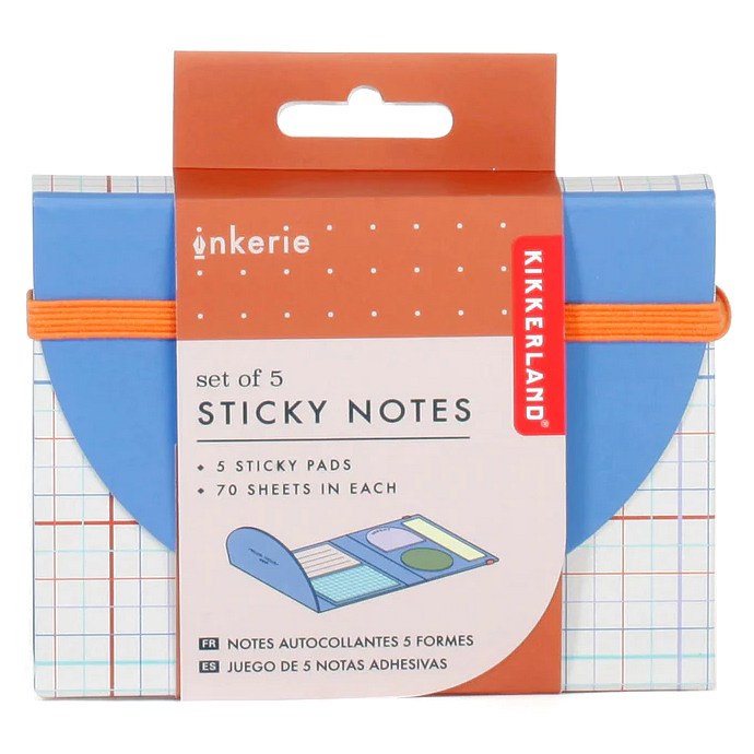 Kikkerland Pocket Sized Set Of 5 Sticky Pads INK09-F main