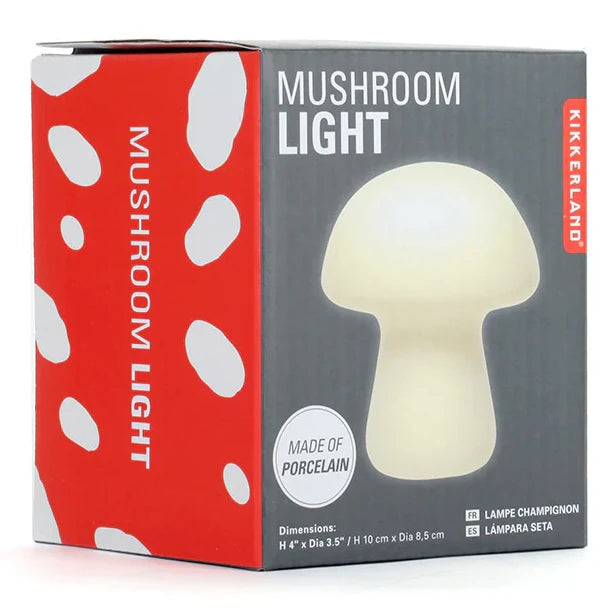 Kikkerland Porcelain Mushroom Light Medium LT25-M box