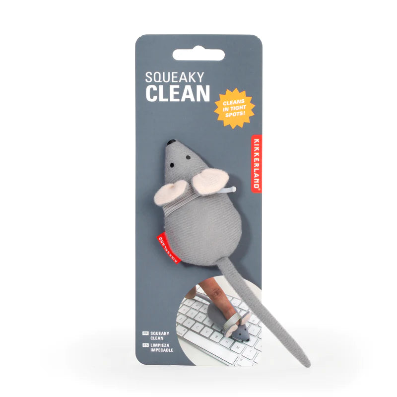 Kikkerland Squeaky Clean Microfibre Mouse US228 in packaging