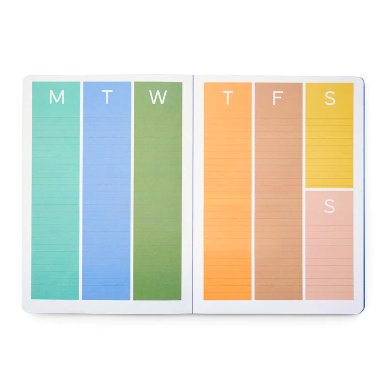 Kikkerland Undated Weekly Planner Notebook INK04-F open