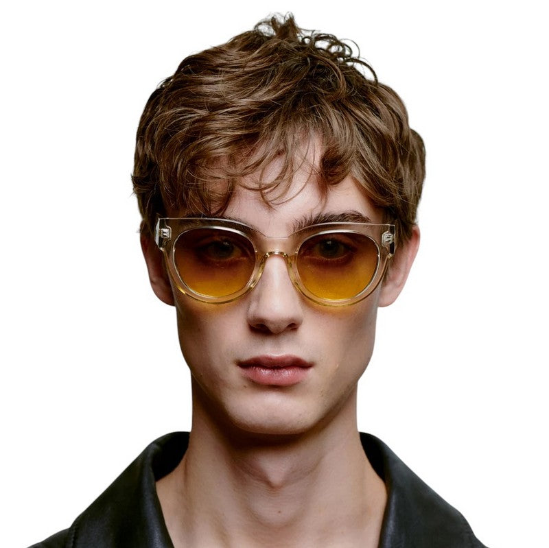 Kjaerbede Lilly Sunglasses Ecru Transparent KL2215-015 on male model front