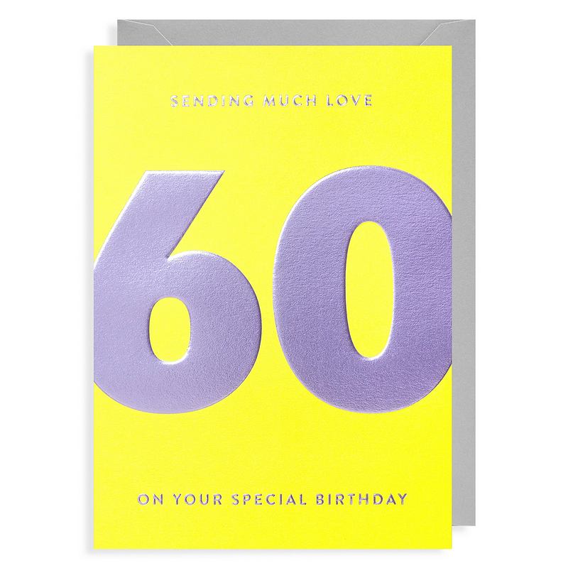 Lagom Design 60th Birthday Card Sending Much Love 6831 front