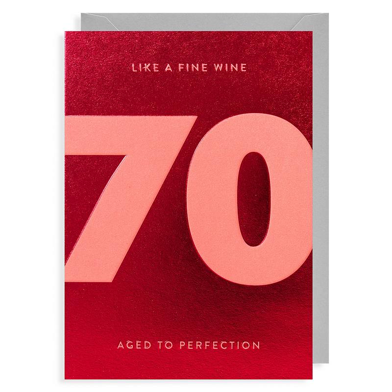 Lagom Design 70th Birthday Card Like A Fine Wine 6834 front