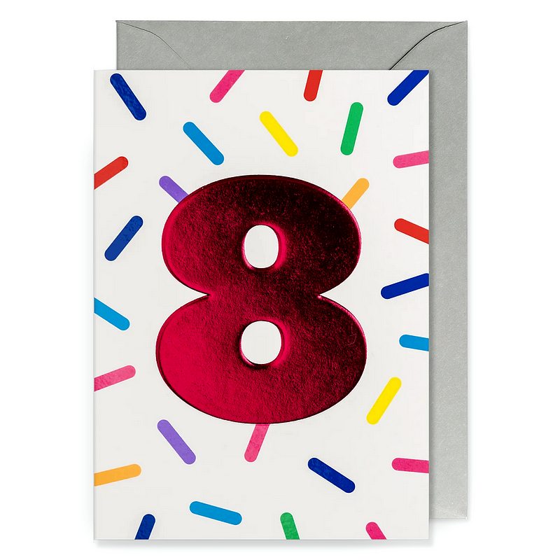 Lagom Design 8th Birthday Card Milestone 7048 front