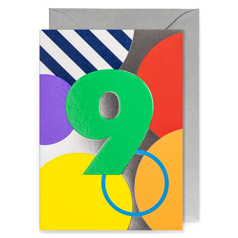 Lagom Design 9th Birthday Card Milestone 7049 front