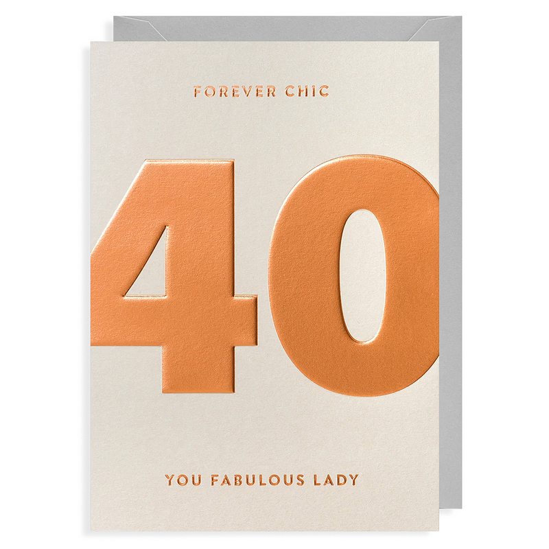 Lagom Design Birthday Card 40 Forever Chic 6827 front