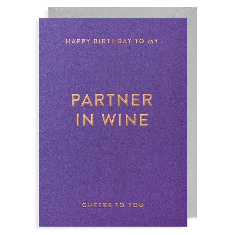 Lagom Design Happy Birthday To My Partner In Wine 6753 front