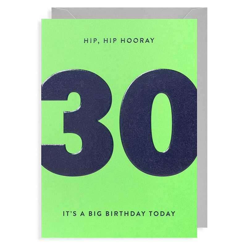 Lagom Design Number 30 Hip Hip Hooray It's A Big Birthday Today 6826 front