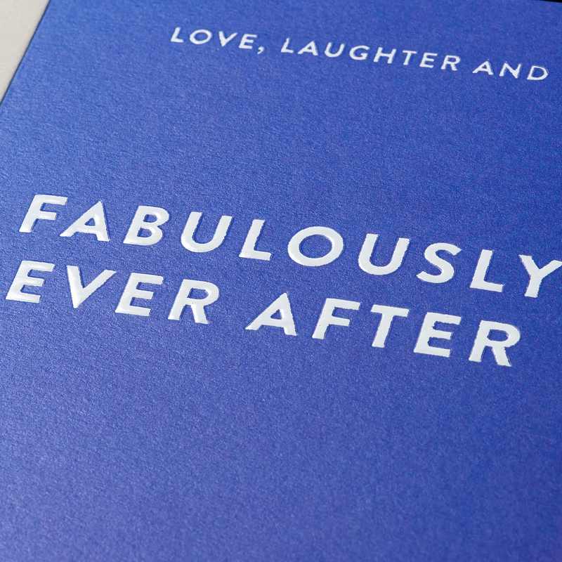 Lagom Design Wedding Card Love Laughter And Fabulously Ever After 6936 detail