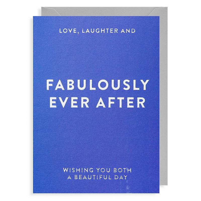 Lagom Design Wedding Card Love Laughter And Fabulously Ever After 6936 front