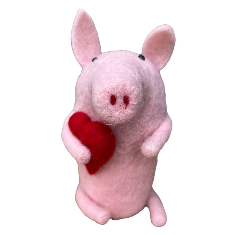 Large Pink Piggy with Heart front