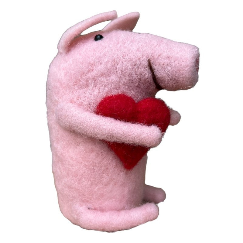 Large Pink Piggy with Heart right side