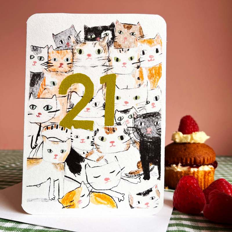 Laura Skilbeck Birthday Cats 21 Card