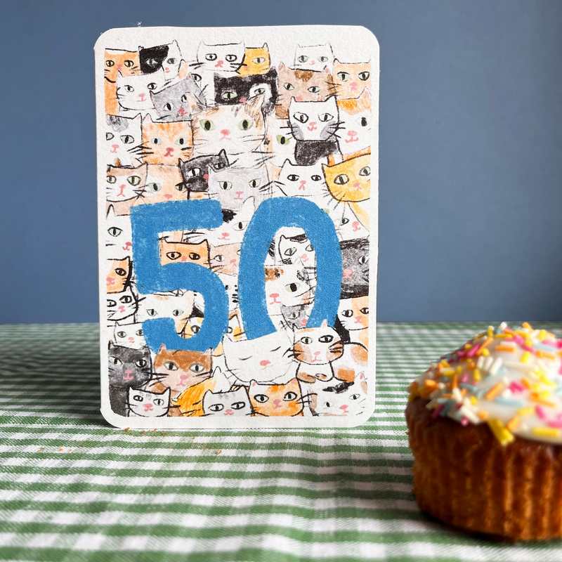 Laura Skilbeck Birthday Cats 50 Card