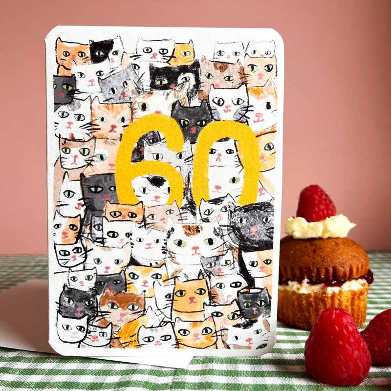 Laura Skilbeck Birthday Cats 60 Card