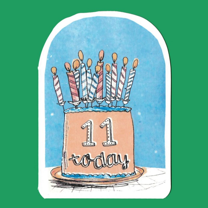 Laura Skilbeck Candles On Cake Birthday Card 11 Today