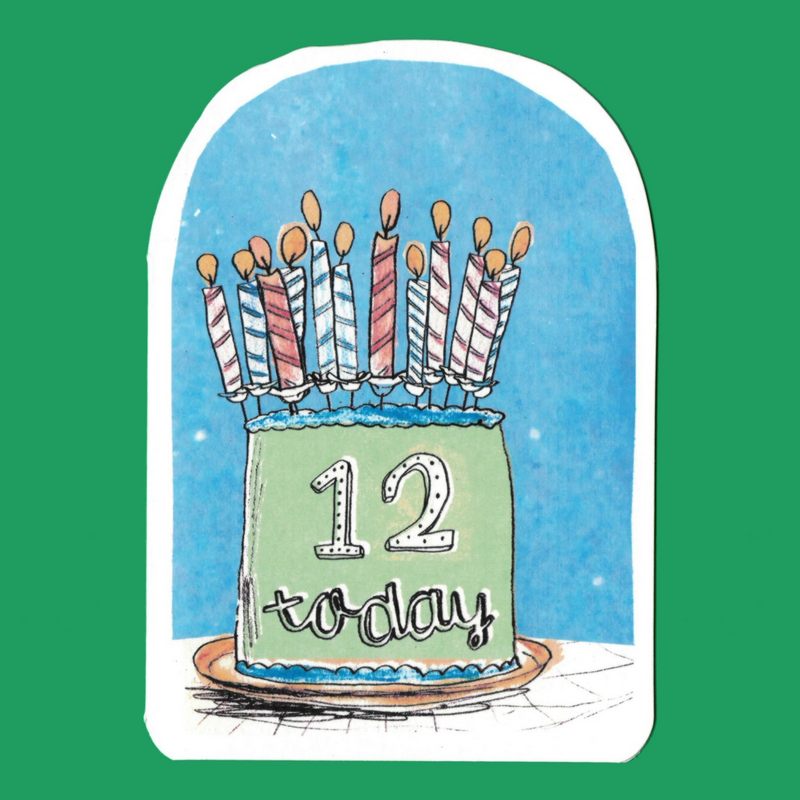 Laura Skilbeck Candles On Cake Birthday Card 12 Today